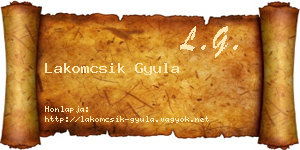 Lakomcsik Gyula névjegykártya